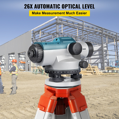 VEVOR Automatic Optical Level, 26X, 40?mm Aperture Auto Level Kit with Magnetic Dempened Compensator and Transport Lock, Εργαλείο μέτρησης γωνίας απόστασης ύψους με σκληρή πλαστική θήκη, IP54 αδιάβροχο