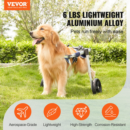 Αναπηρικό καροτσάκι για κατοικίδια VEVOR 2 Wheels για Πίσω πόδια Σκύλος Αναπηρικό καροτσάκι/Ρυθμιζόμενο καρότσι (L)