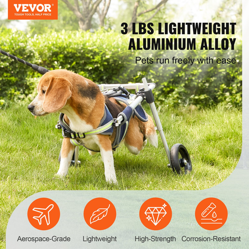 Αναπηρικό αμαξίδιο VEVOR 2 Wheels Pet για Πίσω Πόδια Σκύλος Αναπηρικό καροτσάκι/Ρυθμιζόμενο καρότσι(S)
