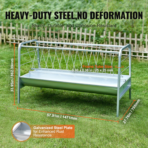 VEVOR Livestock Hay Feeder 2 in 1 Grain &amp; Hay Feeder 80 γαλόνια για πρόβατα