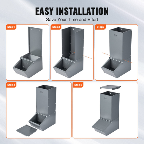 VEVOR Hog Feeder 2.2 Bushel Metal Double Door Pig Feeder που ταΐζει έως και 5 γουρούνια
