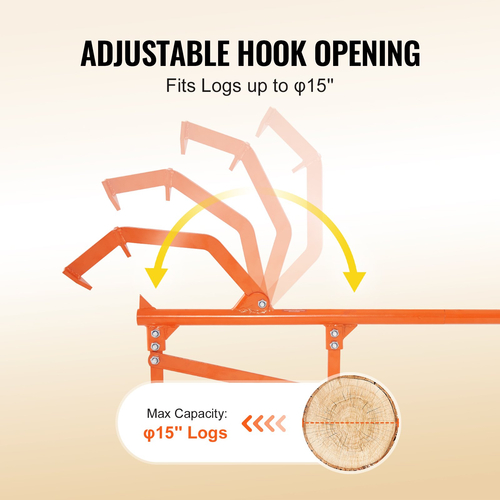 VEVOR Timberjack 46.5 σε ανυψωτικό κορμού βαρέως τύπου για Max 15&quot; Dia Logs Rolling