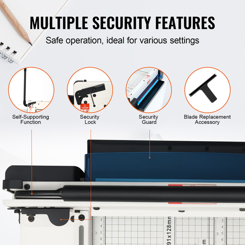 VEVOR Paper Cutter 17&quot; A3 Guillotine Paper Trimmer 400 Sheet Capacity Metal Base
