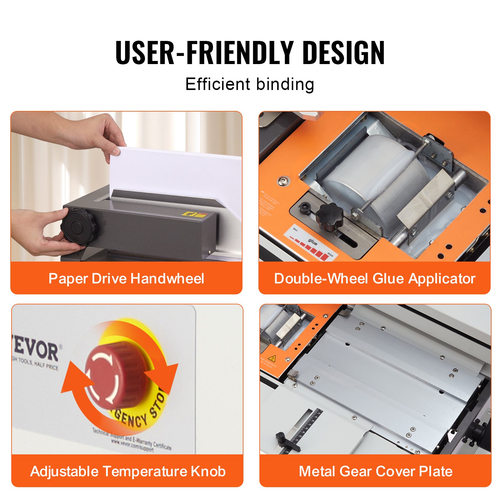 Μηχάνημα Θερμικής Βιβλιοδετικής VEVOR Hot Glue Binder 400 Sheets A3 A4 A5 Documents