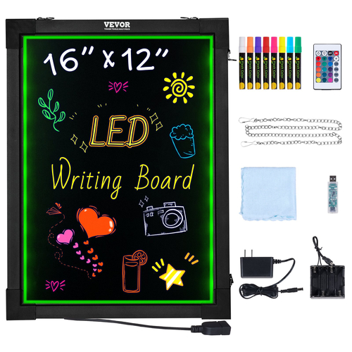 VEVOR LED Πίνακας γραφής μηνυμάτων 16&quot;x12&quot; Φωτιζόμενος διαγραφόμενος φωτισμένος πίνακας κιμωλίας