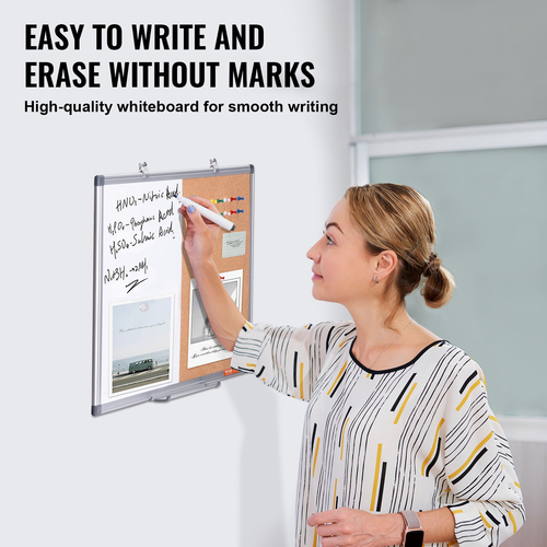 VEVOR 24&quot;x 18&quot; Whiteboard &amp; Cork Combo με πλαίσιο αλουμινίου για σχολικό σπίτι