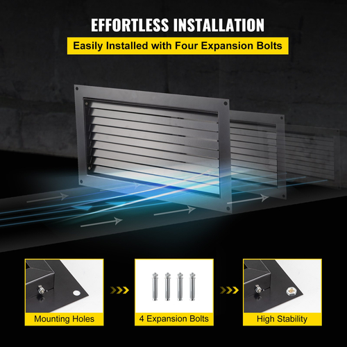 VEVOR Crawl Space Flood Vent Fund Fult Flood 16&quot;Ύψος x32&quot; Πλάτος εξαερισμού τοίχου