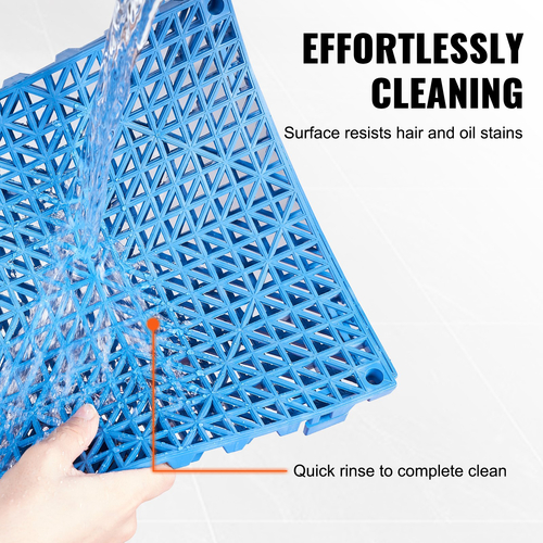 VEVOR Modular Interlocking Cushion, 50 Pack 30 x 30 cm Splicing Drinage Mats, Μαλακό PVC Πλακάκια δαπέδου αποχέτευσης, Αντιολισθητικές οπές αποστράγγισης για τουαλέτα, Μπάνιο, Κουζίνα, Πισίνα, Υγρό Χώρο, Μπλε