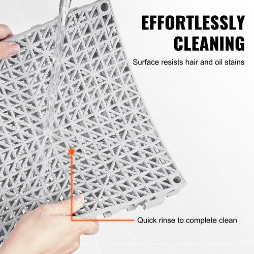 VEVOR Modular Interlocking Cushion, 55 Pack 30 x 30 cm Splicing Drinage Mats, Soft PVC Interlocking Drainage Poils δάπεδο, Αντιολισθητικές οπές αποστράγγισης για τουαλέτα, μπάνιο, κουζίνα, πισίνα, υγρό χώρο, γκρι