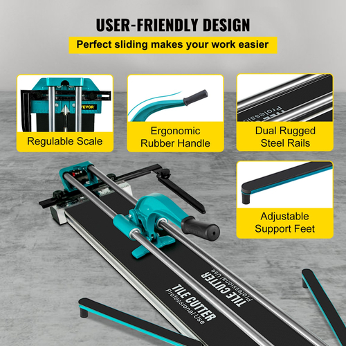 VEVOR 1200MM Tile Cutter, High Precision Manual Ceramic Floor Tiles Tile Cutter, 48 Inch Machine Cutting for Precision Cutting