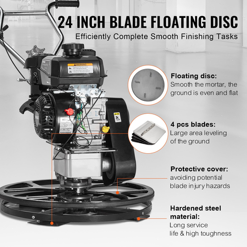 VEVOR Power Walk-Behind τσιμεντοσπάτουλα 24&quot; 6HP με τροφοδοσία αερίου με λεπίδα πλωτήρα