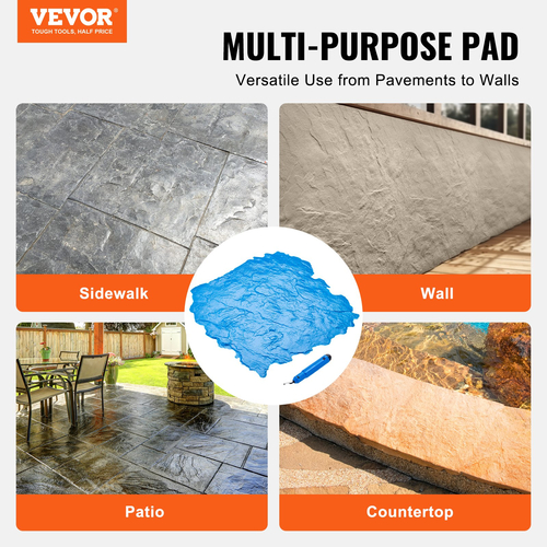 VEVOR Concrete Stamps Mat 18 x 18 in Concrete Texturing Skin Stamp Polyurethane