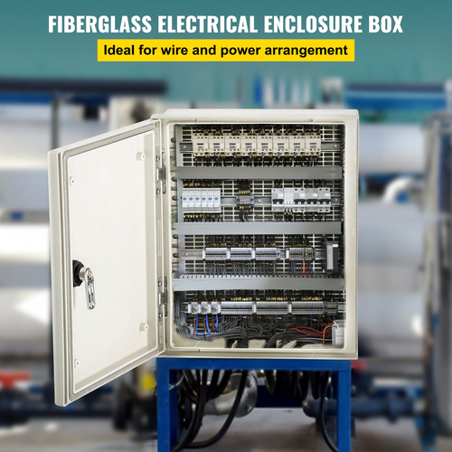 VEVOR NEMA Ατσάλινο περίβλημα, 12 x 10 x 6\&#039;\&#039; NEMA 4X Fiberglass Electrical Box, IP66 Αδιάβροχο &amp; Αδιάβροχο, Ηλεκτρικό κουτί διακλάδωσης εξωτερικού/εσωτερικού χώρου, με πλάκα τοποθέτησης (30 x 25 x 14 cm)