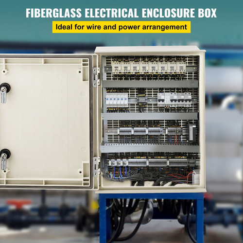 VEVOR NEMA Ατσάλινο περίβλημα, 16 x 12 x 8\&#039;\&#039; NEMA 4X Fiberglass Electrical Box, IP66 Αδιάβροχο &amp; Αδιάβροχο, Ηλεκτρικό κουτί διακλάδωσης εξωτερικού/εσωτερικού χώρου, με πλάκα τοποθέτησης (40 x 30 x 20 cm)