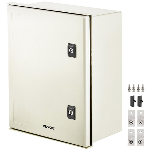 VEVOR NEMA Ατσάλινο περίβλημα, 16 x 12 x 8\&#039;\&#039; NEMA 4X Fiberglass Electrical Box, IP66 Αδιάβροχο &amp; Αδιάβροχο, Ηλεκτρικό κουτί διακλάδωσης εξωτερικού/εσωτερικού χώρου, με πλάκα τοποθέτησης (40 x 30 x 20 cm)