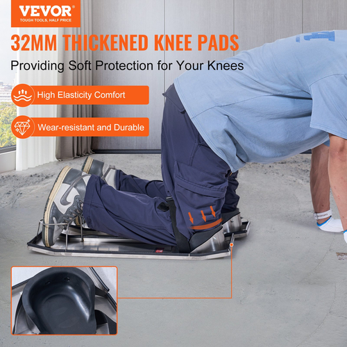 VEVOR Concrete Knee Boards Slider Knee Boards 28” x 8” Kneeer Board Γόνατα από ανοξείδωτο χάλυβα Sliders από σκυρόδεμα Κινούμενα συρόμενα ζευγάρια με τσιμεντένια επιγονατάκια &amp; ιμάντες σανίδας για φινίρισμα από σκυρόδεμα