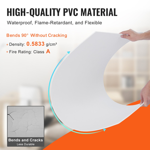 Πλακάκια οροφής VEVOR 10-συσκευασία 24 x 24 σε αφρό PVC πυρίμαχο, απαλό λευκό