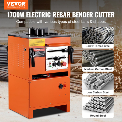 Ηλεκτρική ράβδος ράβδου VEVOR 2-σε-1 1700W 3 γωνία έως 1 ίντσα #8 (4-25 mm)