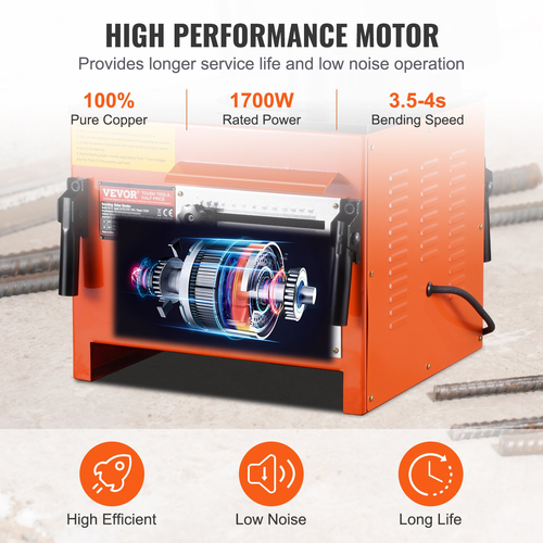 Ηλεκτρικός ράβδος οπλισμού πάγκου VEVOR 1700W 3 γωνία έως 1 ίντσα #8 (4-25 mm)