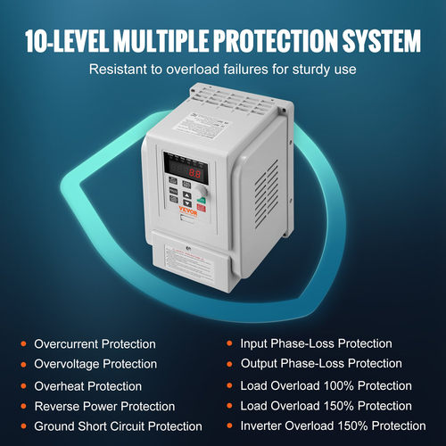 VEVOR VFD 4KW, 18A, 5HP Μεταβλητής συχνότητας κίνησης για έλεγχο ταχύτητας κινητήρα 3 φάσεων