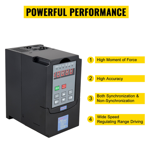 Μετατροπέας μεταβλητής συχνότητας VEVOR 5,5 KW VFD 220 V Μετατροπέας κίνησης μεταβλητής συχνότητας Εξοικονόμηση συχνότητας Λειτουργεί αυτόματα με είσοδο 1 ή 3 φάση και έξοδο 3 φάσεων για έλεγχο ταχύτητας κινητήρα ατράκτου