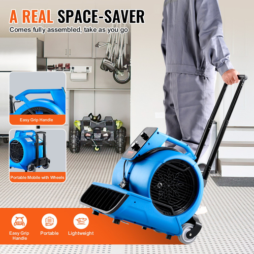 VEVOR Floor Blower 1400 RPM 4000 CFM Air Mover με 3 γωνίες φυσήματος 3 ταχυτήτων