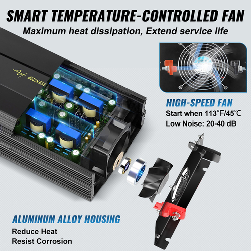 VEVOR Pure Sine Wave Inverter Power Inverter 3000W DC24V to AC230V Inverter LCD