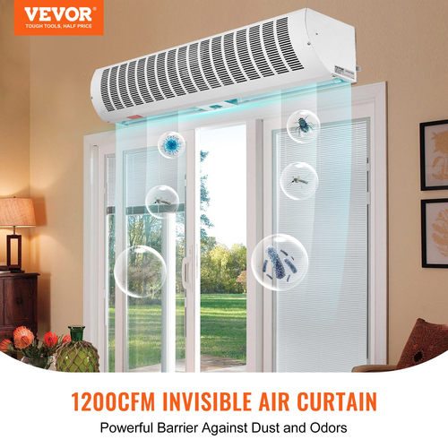 VEVOR 0,9m Commercial Air Curtain Indoor Super Power 2 Speeds 2038m³/h, Επιτοίχια κουρτίνες για πόρτες με πιστοποίηση UL, ανεμιστήρας εσωτερικού χώρου με οριακό διακόπτη βαρέως τύπου, Εύκολη εγκατάσταση χωρίς θέρμανση