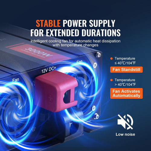 VEVOR Modified Sine Wave Power Inverter 3000W DC12V to AC230V LCD Οθόνη CE FCC