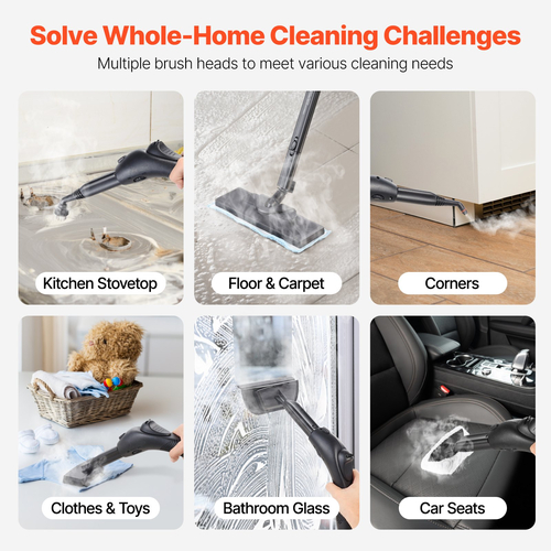VEVOR Steam Cleaner Ατμόλουτρο πολλαπλών χρήσεων με 27 αξεσουάρ για καθαρισμό σπιτιού