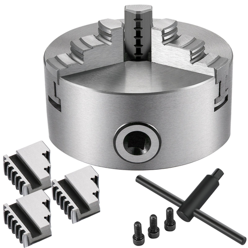 VEVOR K11-100 Τσοκ τόρνου 4&quot; ,Μεταλλικό τσοκ τόρνου Αυτοκεντρικό 3 σιαγόνι ,τσοκ τόρνου με δύο σετ σιαγόνων, για μηχανές λείανσης Μηχανές φρέζας