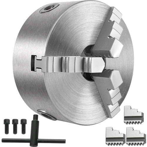 VEVOR K11-160 Τσοκ τόρνου 6 ιντσών 3 σιαγόνων αυτοκεντριζόμενο από σκληρό ατσάλι ημι-ατσάλι Εσωτερική σιαγόνα 160 mm Φρέζα Χυτοσίδηρος