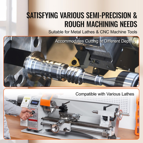 Βάση εργαλείου τόρνου VEVOR 7 τεμαχίων Indexable, 3/8 in, CNC βαρέως τύπου μεταλλικό τόρνο κοπής, με θήκη αλουμινίου επικαλυμμένο με επικάλυψη από καρβίδιο, για περιστροφή αυλακώσεων με σπειρώματα κοπής στήριγμα Se