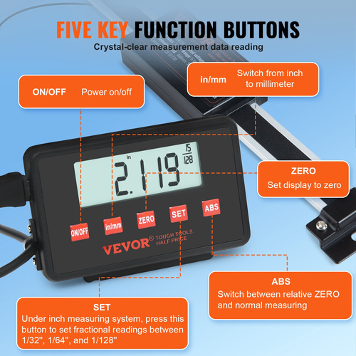 VEVOR Digital Readout 6&#039;&#039; &amp; 12&#039;&#039; &amp; 24&#039;&#039; Linear Scale 3 Axis DRO Display Kit