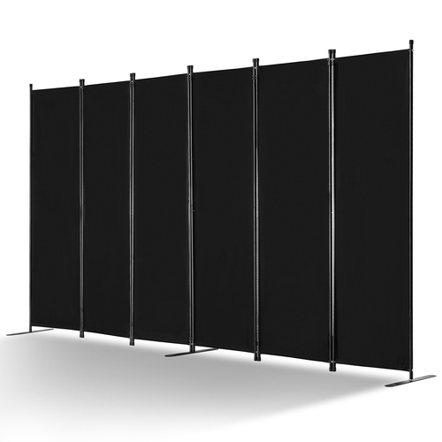 VEVOR Room Divider 6 Panels Fabric Room Privacy Screen for Office Υπνοδωμάτιο Μαύρο