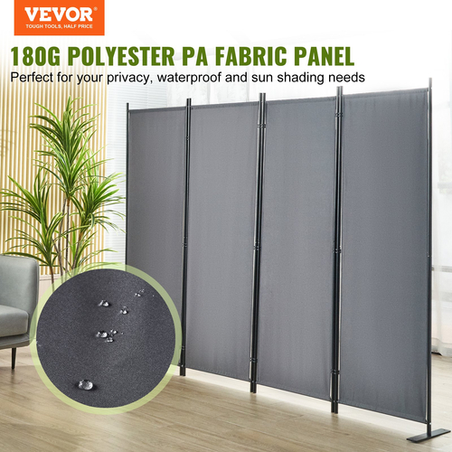 VEVOR Room Divider 4-Panel Πτυσσόμενη οθόνη απορρήτου 88,2&quot;x11,8&quot;x67,3&quot; Σκούρο γκρι