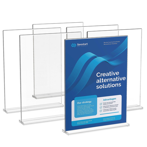 Βάση επιγραφών VEVOR Acrylic Sign 6 Pack 8,5 x 11 ιντσών, διπλής όψης