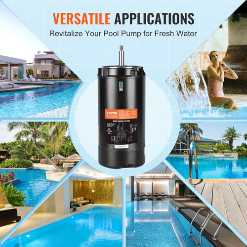 VEVOR 1.5HP Pool Pump Motor 115/230V 13.6/6.8A 56J 3450RPM 90μF/250V Capacitor