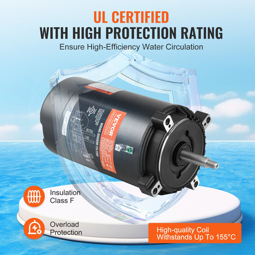 VEVOR 1HP Pool Pump Motor 115/230V 9,8/4,9A 56J 3450RPM 90μF/250V Capacitor