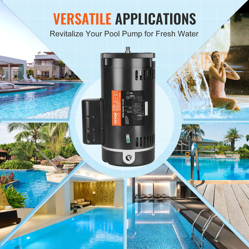 VEVOR 1HP Pool Pump Motor 115/230V 9/4,5 Amps 56Y 3450RPM 90μF/250V Capacitor