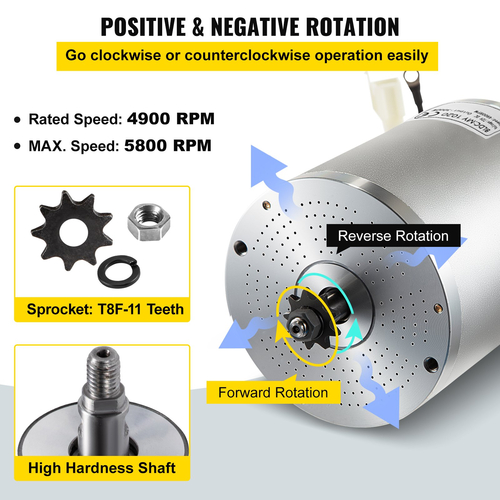 Κινητήρας χωρίς ψήκτρες VEVOR 3000W 72V, Ηλεκτρικός κινητήρας σκούτερ με ελεγκτή υψηλής ταχύτητας 4900 RPM για Mini Bike Quad και Go-Kart