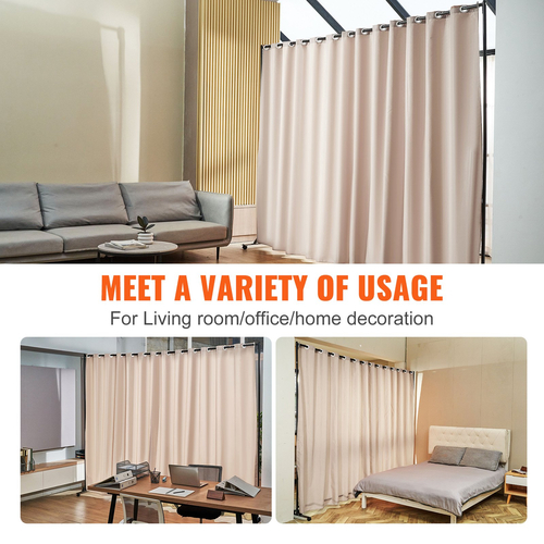 VEVOR Room Divider, 8 ft x 10 ft φορητό διαχωριστικό δωματίων με πάνελ με ρόδες Διαιρέτη κουρτινών Βάση, διαχωριστικό δωματίου Οθόνη απορρήτου για γραφείο, υπνοδωμάτιο, τραπεζαρία, μελέτη, χακί