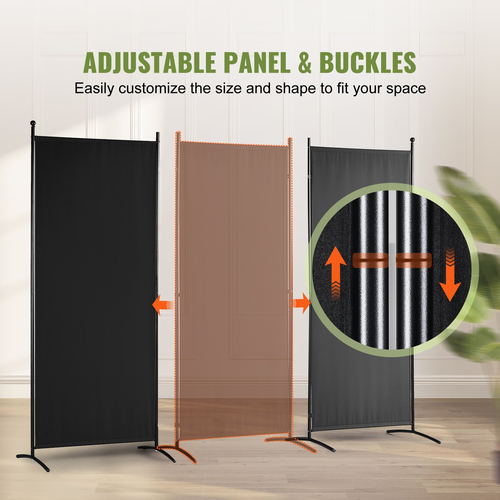VEVOR Room Divider 3 Panel Αναδιπλούμενη Οθόνη Privacy 89&quot;x20.3&quot;x72.8&quot;Office Dark Black