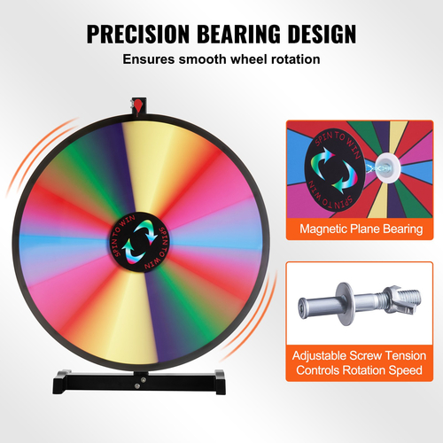 VEVOR 24 ιντσών Spinning Prize Wheel, Επιτραπέζιο Spinner 14 Slots, Heavy Duty Roulette Wheel with Dry Ease and 2 Markers, Win Fortune Spin Games στο Party Pub Trade Show Carnival