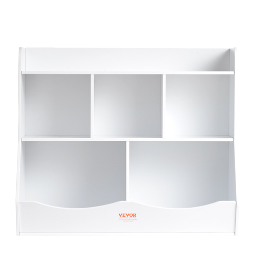 VEVOR Wood Kid Storage Cubby, Organizer αποθήκευσης παιχνιδιών με ράφι, 5-Cubby Ξύλινο ντουλάπι αποθήκευσης παιχνιδιών, Παιδικό ράφι παιχνιδιών βιβλίων για παιδικό δωμάτιο, Παιδικός χώρος, νηπιαγωγείο, νηπιαγωγείο, λευκό