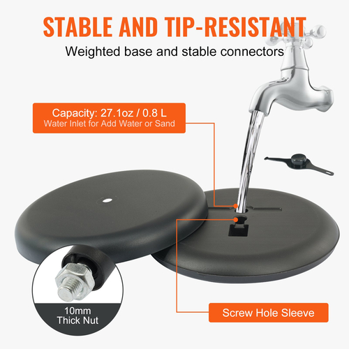 Βάση επιγραφών VEVOR Pedestal, 8,5 x 11 ιντσών κάθετη και οριζόντια ρυθμιζόμενη βάση αφίσας, βαρέως τύπου βάση επιγραφής δαπέδου με στρογγυλή βάση για προβολή, διαφήμιση και εξωτερικό, μαύρο