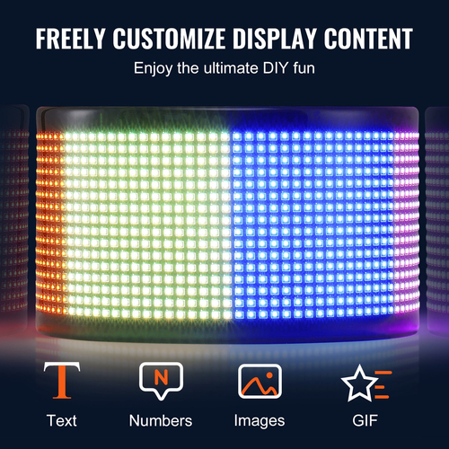 VEVOR 83,5x20cm Προγραμματιζόμενη πινακίδα LED Πίνακας οθόνης κύλισης P5 Full Color