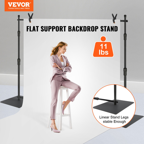 Kit Pipe and Drape VEVOR 10ft x 10ft, Βάση για σκηνικό βαρέως τύπου με βάση από ανθρακούχο χάλυβα, ρυθμιζόμενη στήριξη σκηνικού με 6 σφιγκτήρες και μια τσάντα μεταφοράς για γάμους, πάρτι, εκδηλώσεις, φωτογραφία και έκθεση