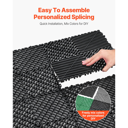 VEVOR Dranage Mat Modular Interlocking Cushion 12&quot; x 12&quot; Πλακάκι δαπέδου αποστράγγισης