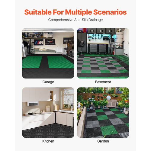 VEVOR Dranage Mat Modular Interlocking Cushion 12&quot; x 12&quot; Πλακάκι δαπέδου αποστράγγισης